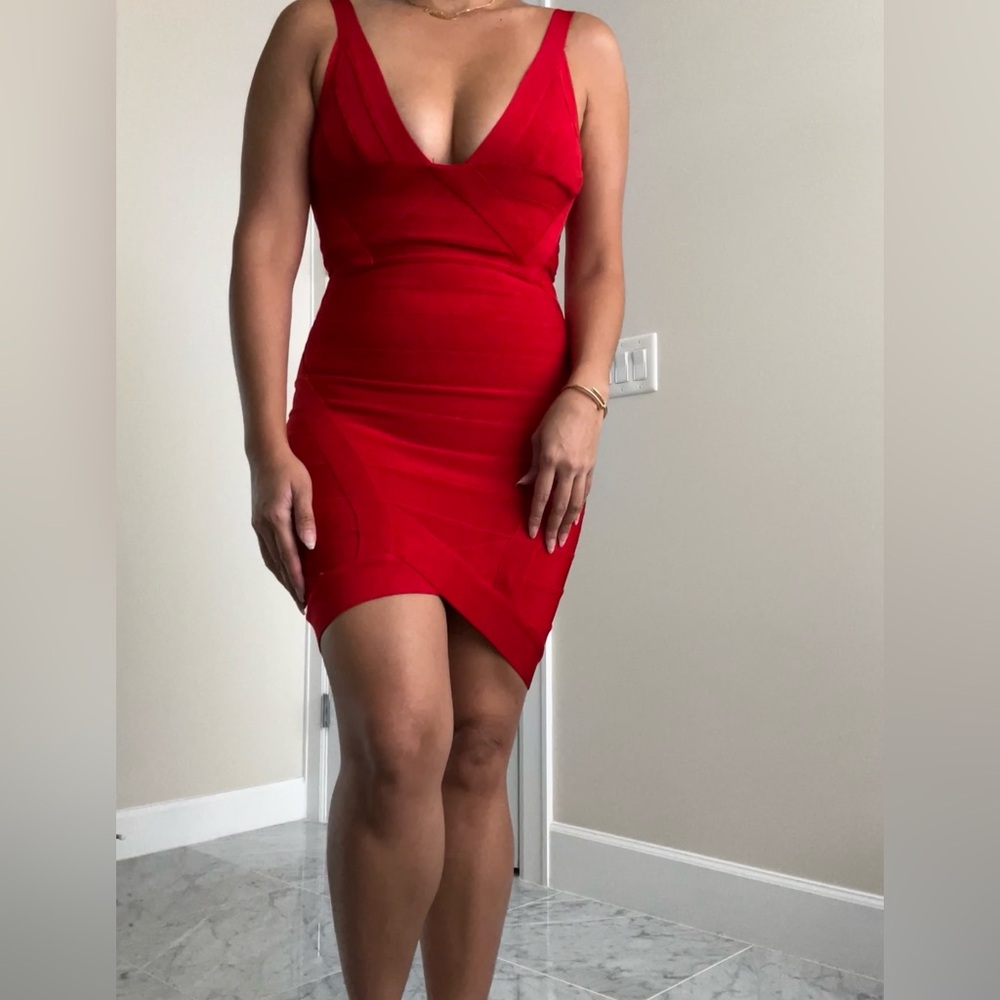 Women’s sexy red bandage short dress